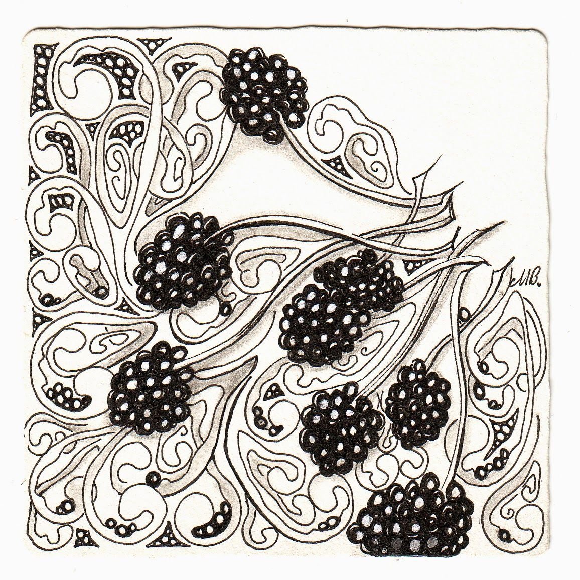 Зентангл растительные узоры