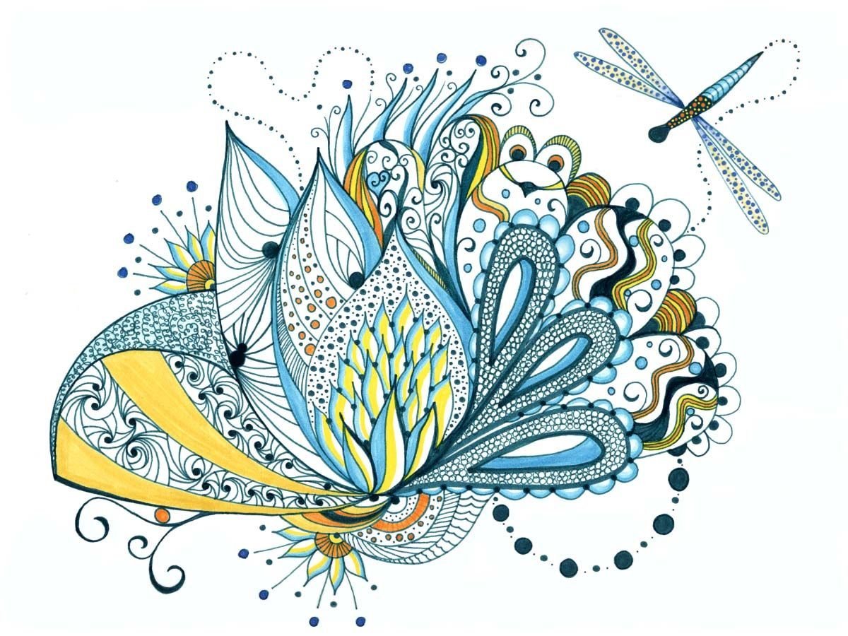 Дудлинг цветы