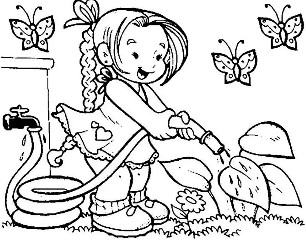 Огород раскраска для детей