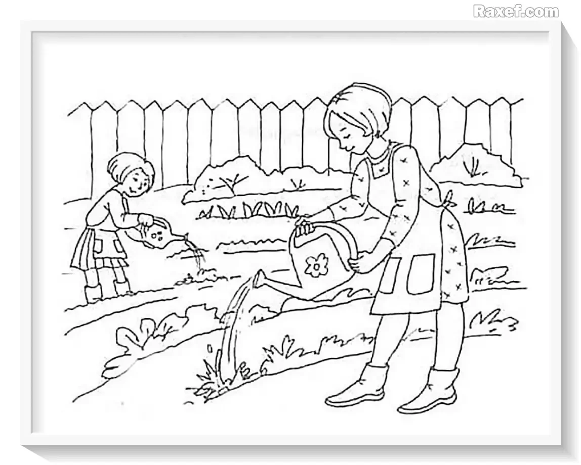 Огород раскраска для детей