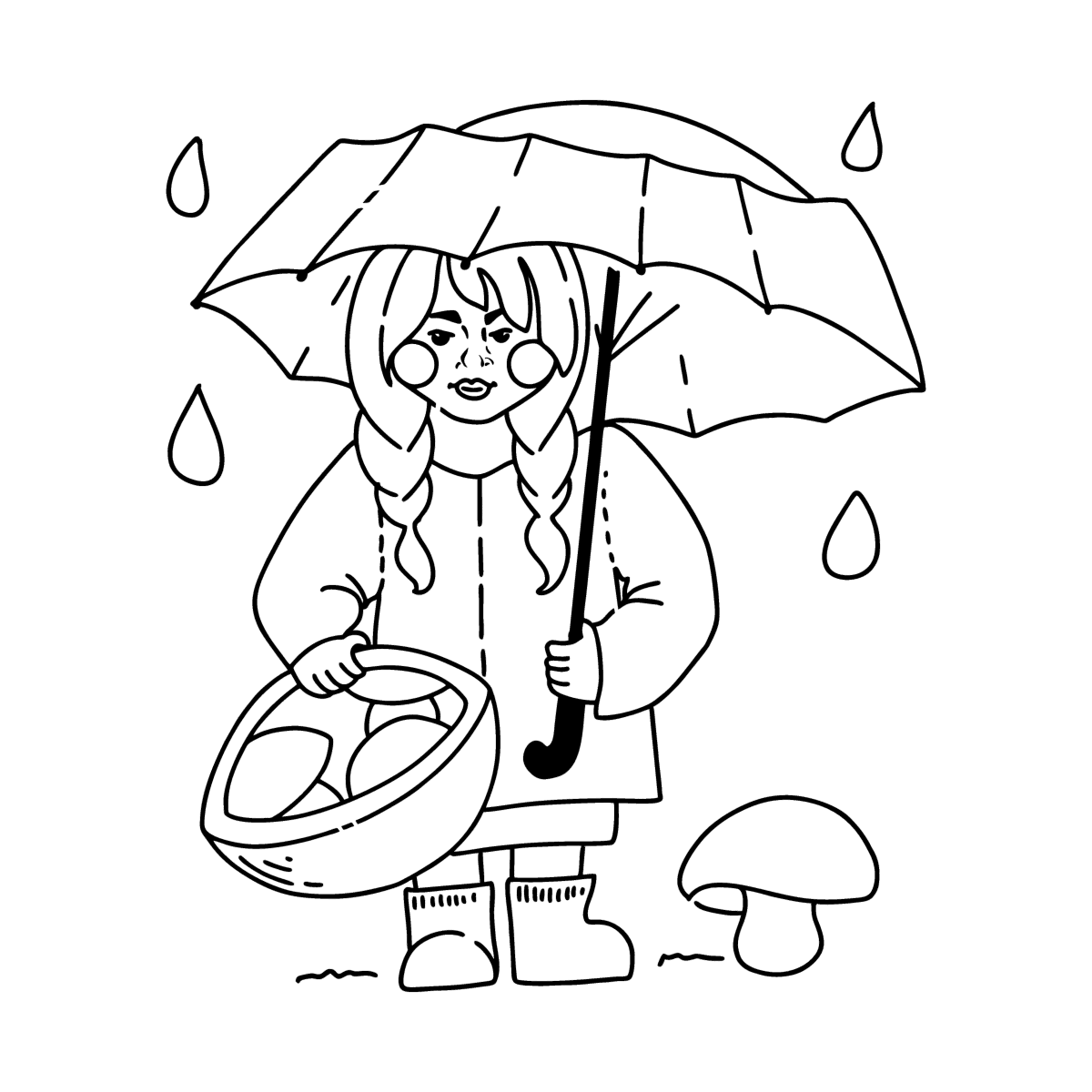 Раскраска сбор грибов