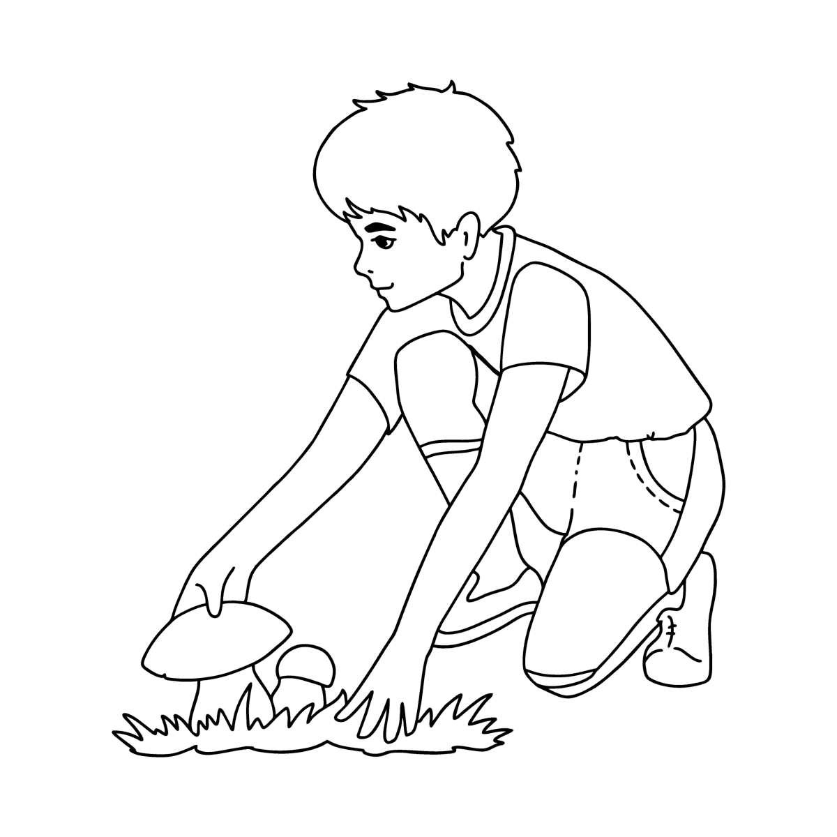 Дети в лесу раскраска для детей