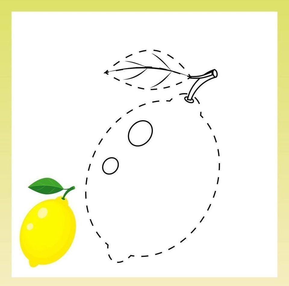 Обведение по контуру фрукты