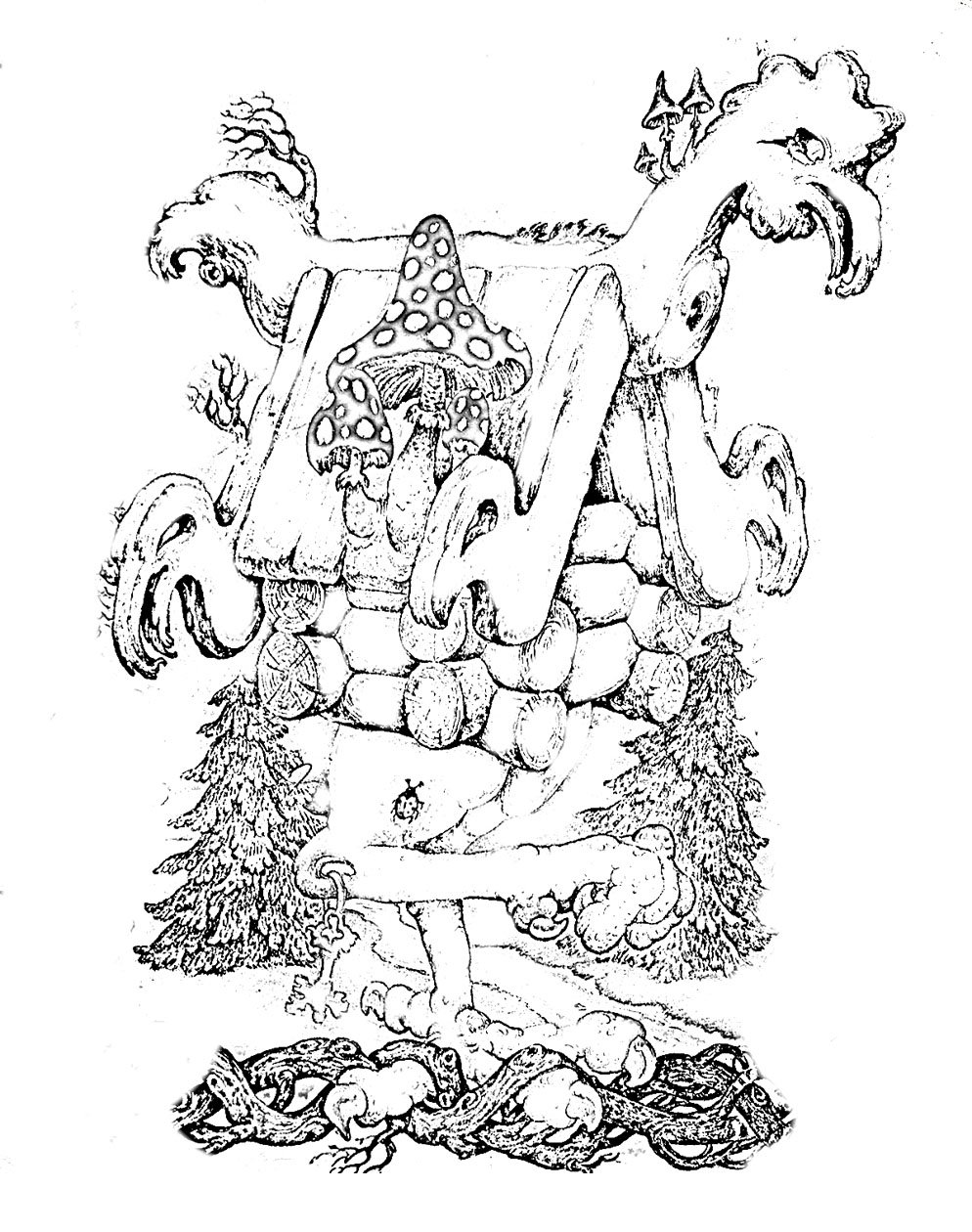 Русалка на дубе раскраска