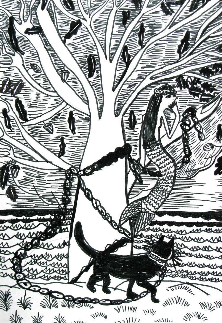 У Лукоморья дуб раскраска