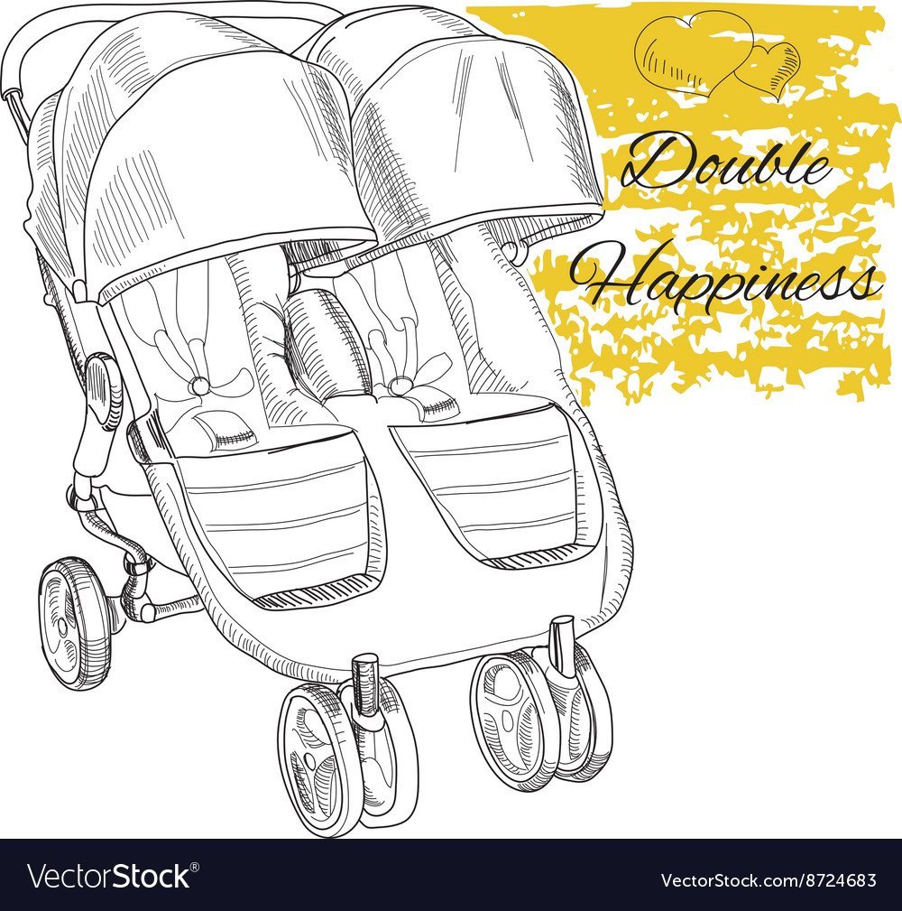 Раскраска малыш в коляске