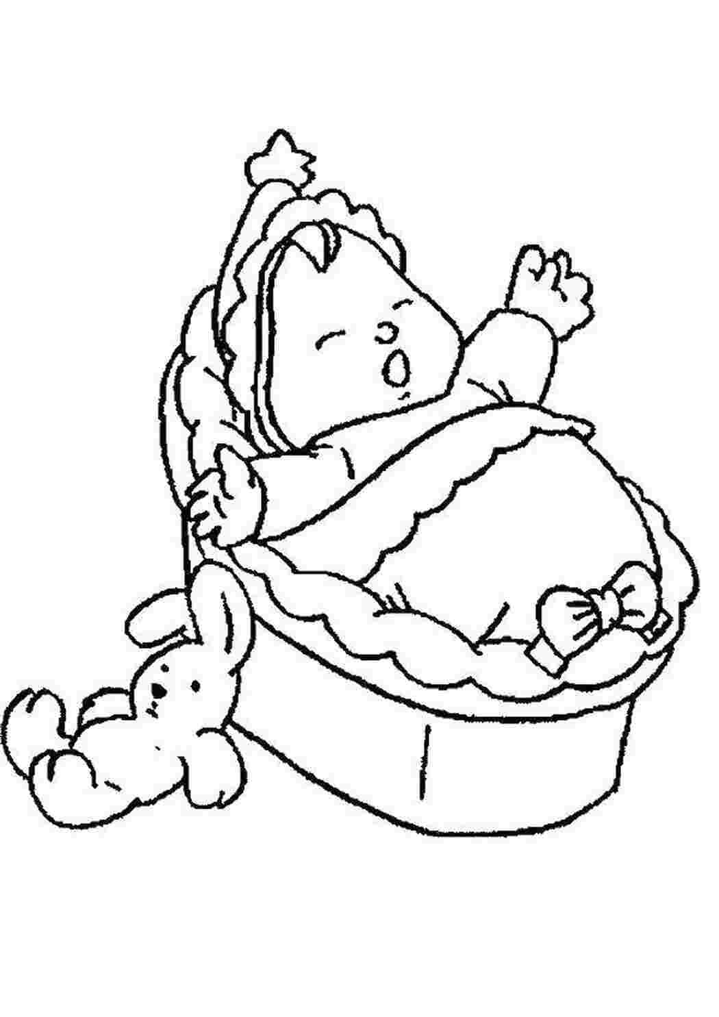 Раскраска кукла в коляске