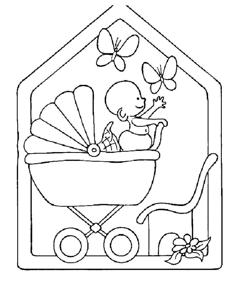 Раскраска коляска