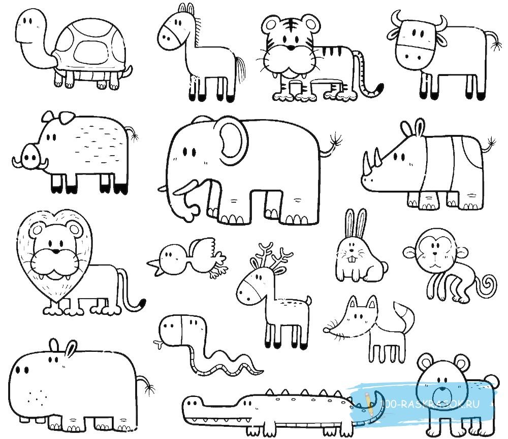 Фермерские животные много на одном листе