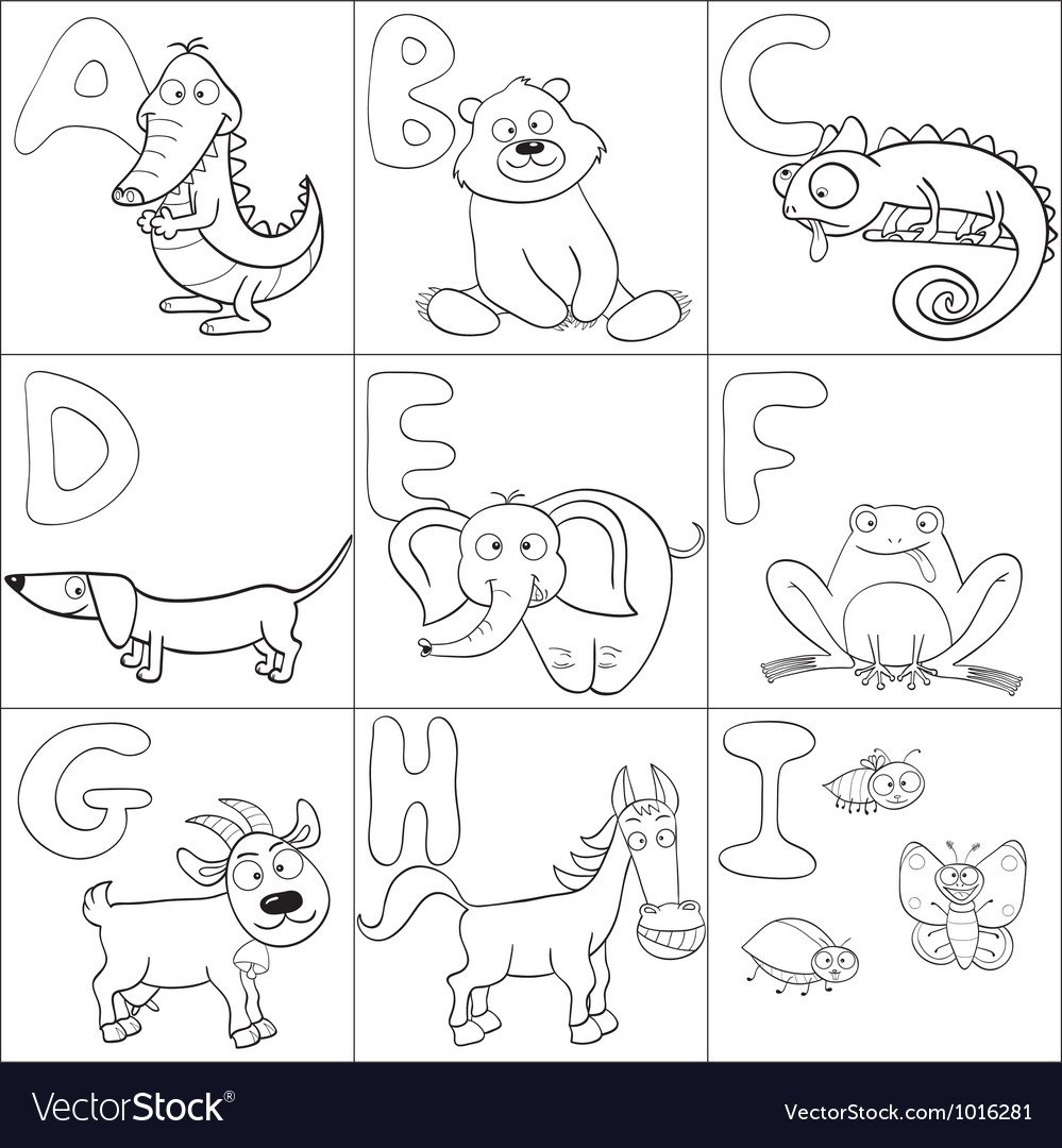 Раскраска зоопарк с животными английский