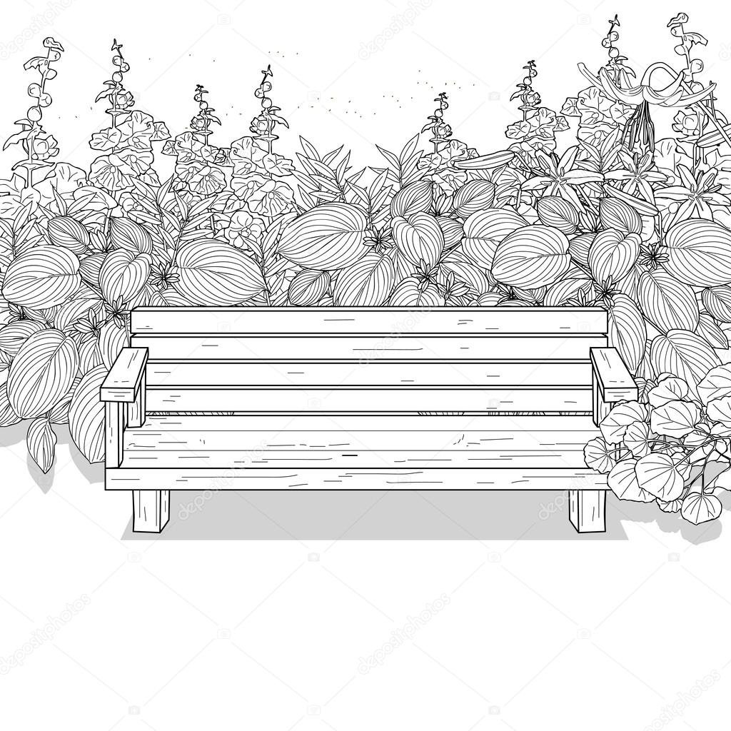 Зима в парке раскраска