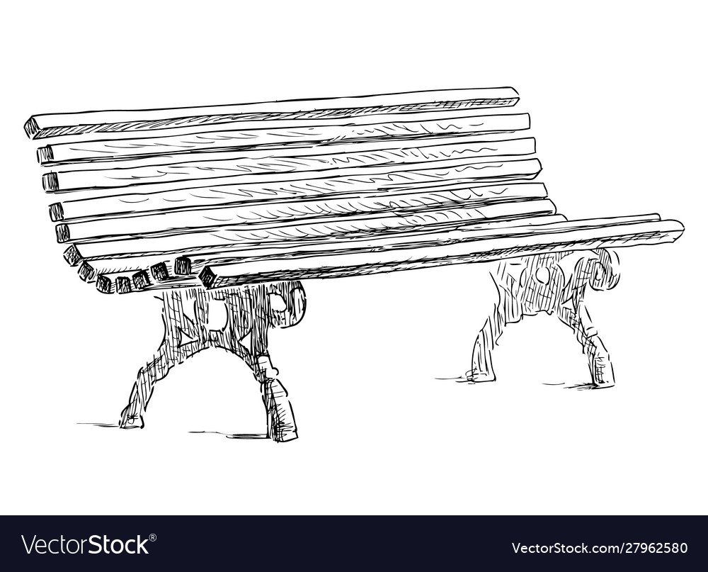 Скамейка раскраска для детей