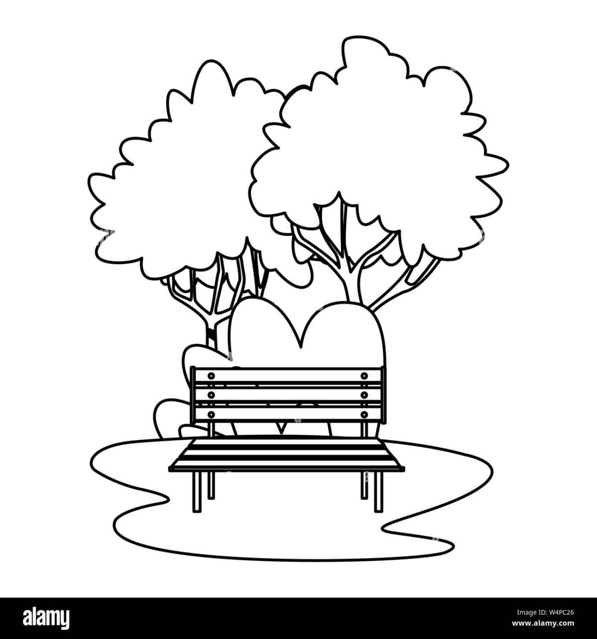 Раскраска деревья в парке