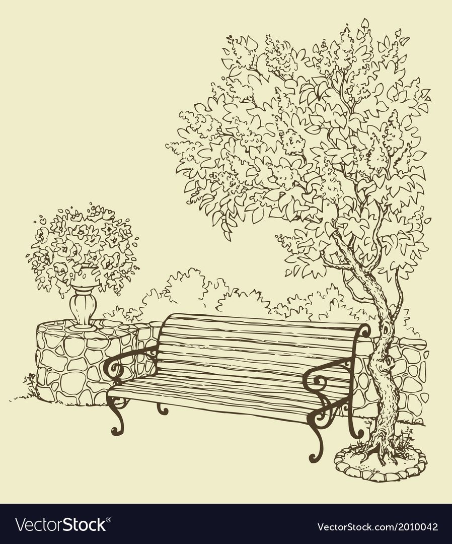 Осень парк лавочка