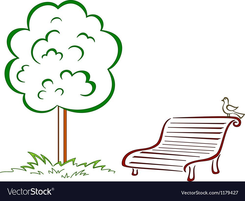 Пейзаж парка карандашом