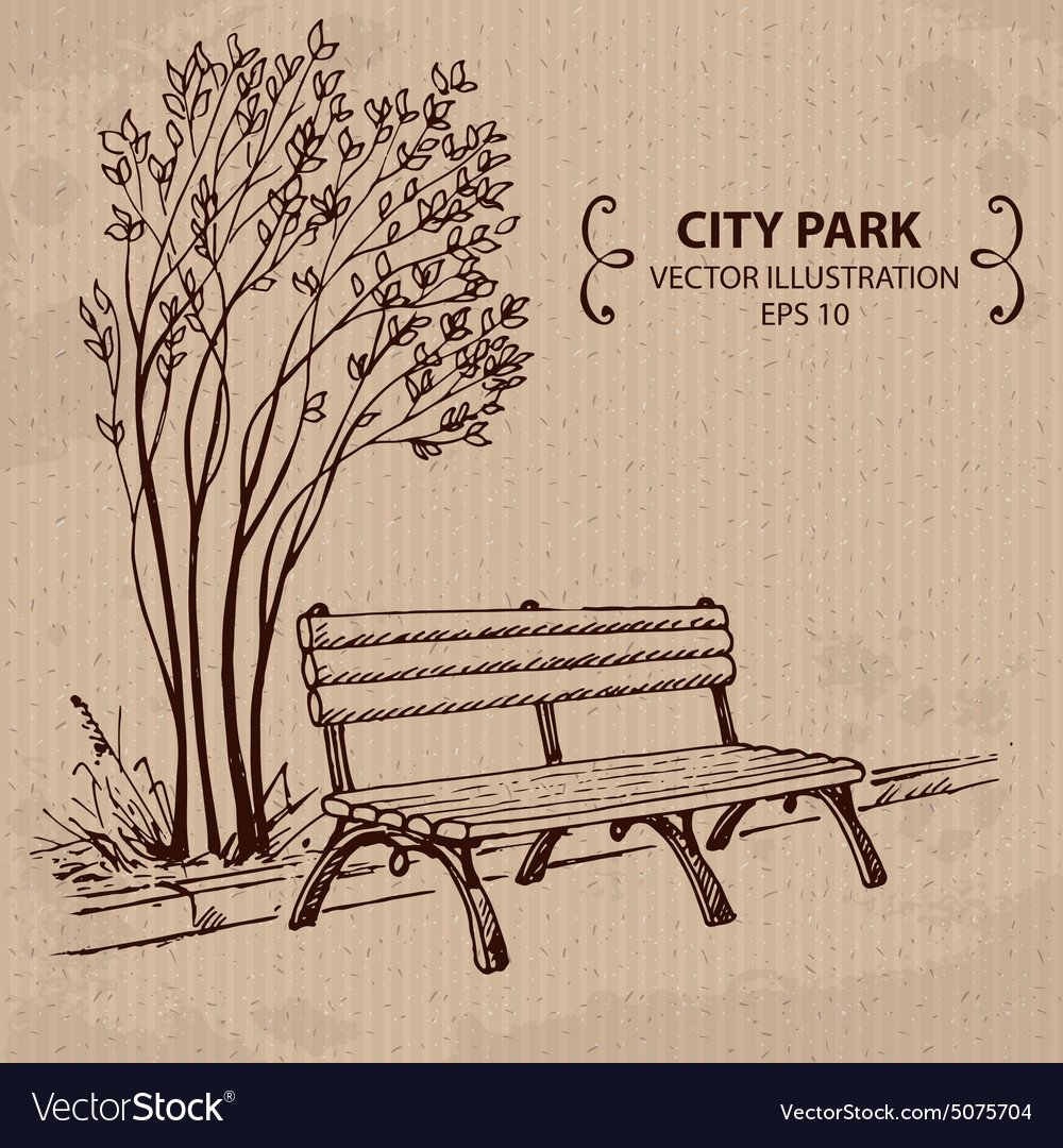 Раскраска скамейка в парке