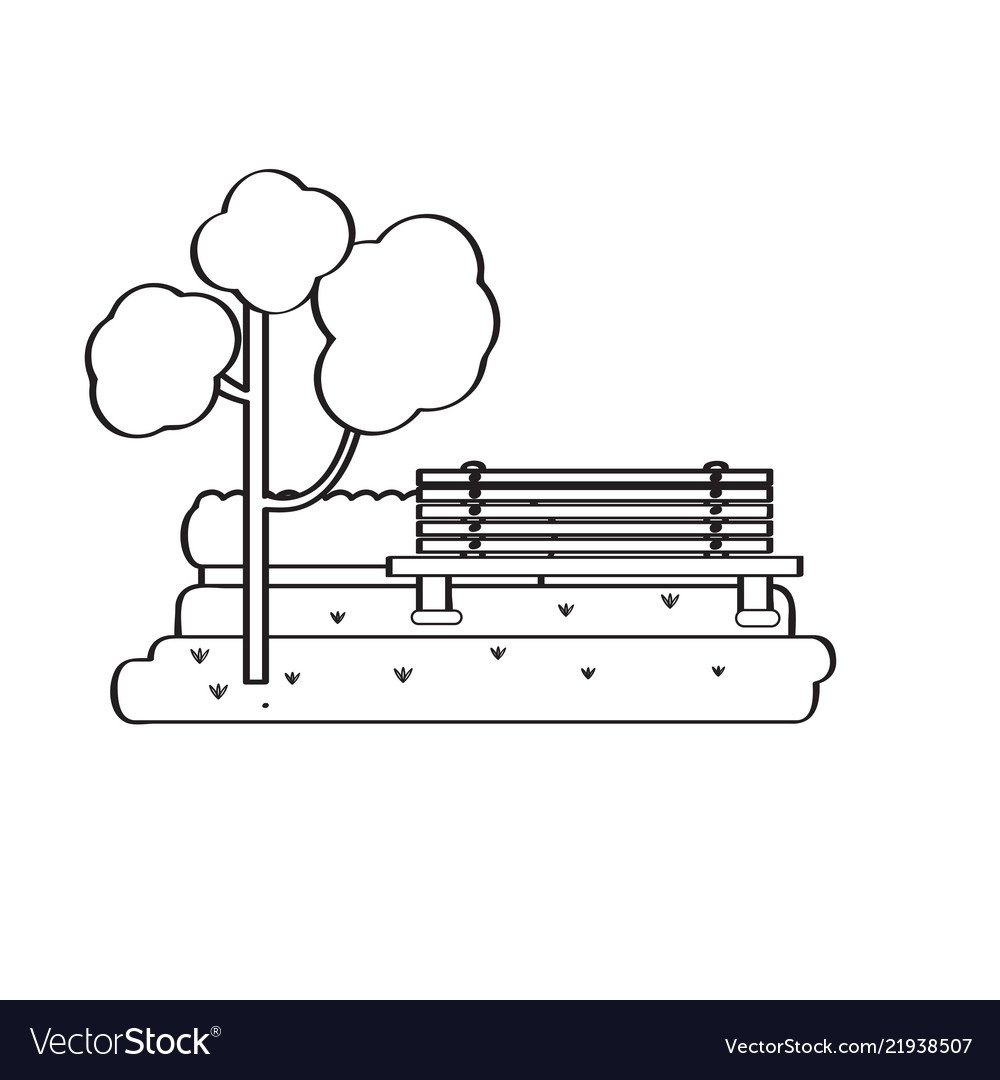 Парковый пейзаж карандашом