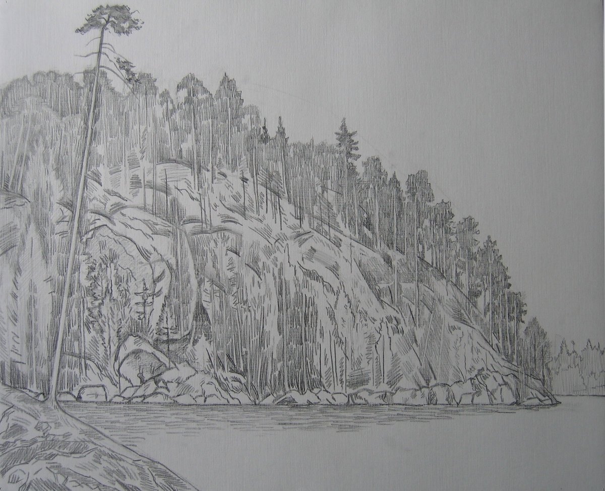 Северный пейзаж в графике