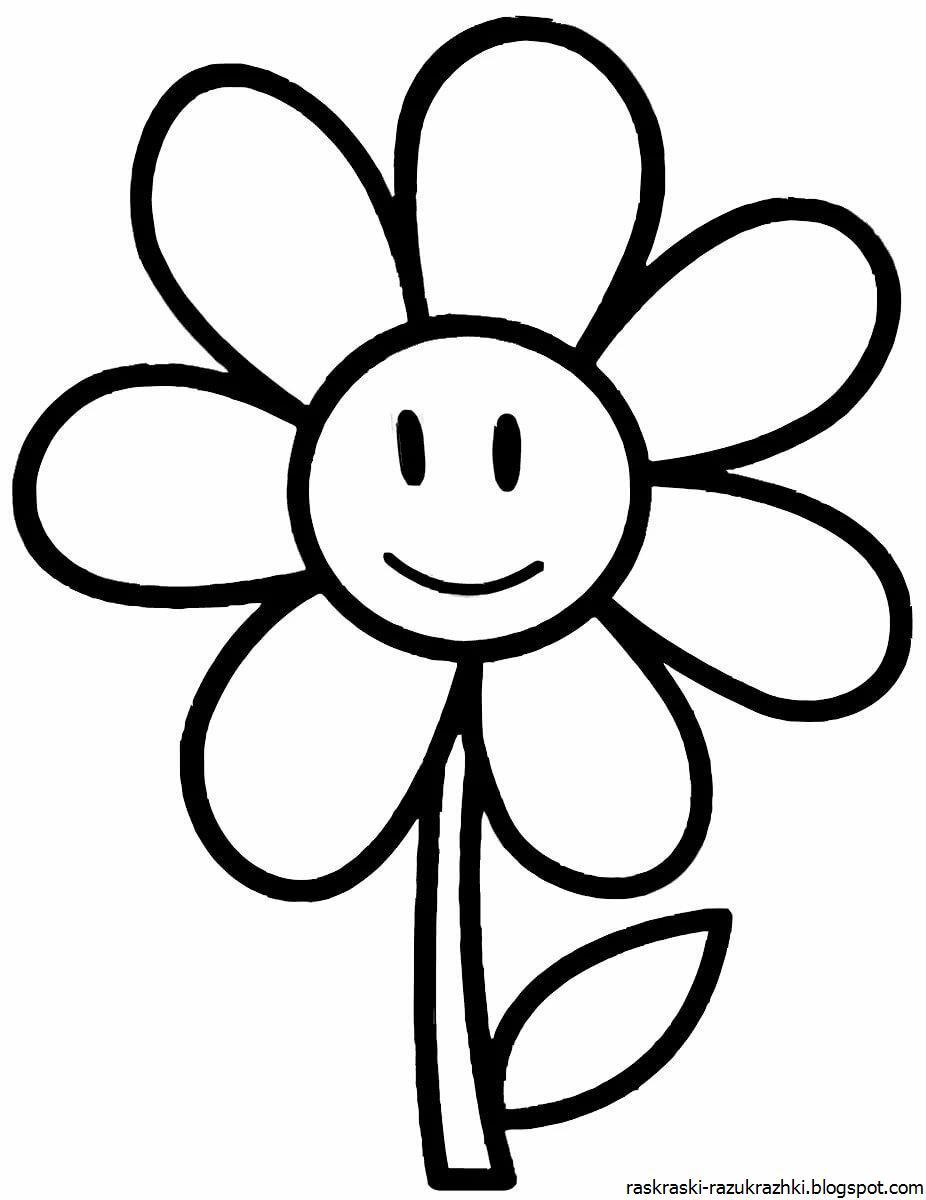 Раскраска цветок без стебля