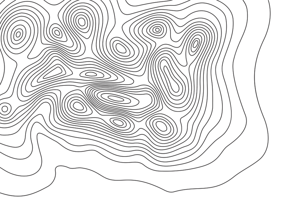 Изолинии рельефа вектор