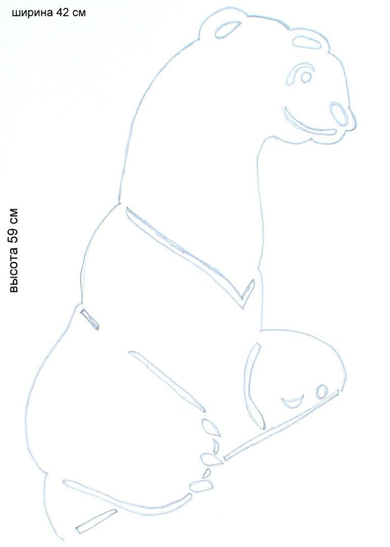 Нарисуй маленького белого медвежонка