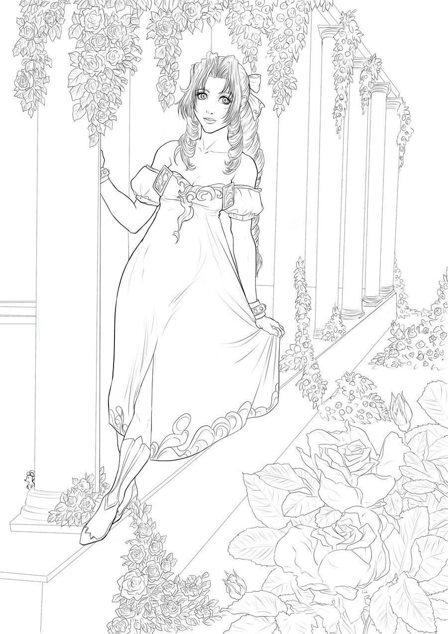 Девочка осень раскраска