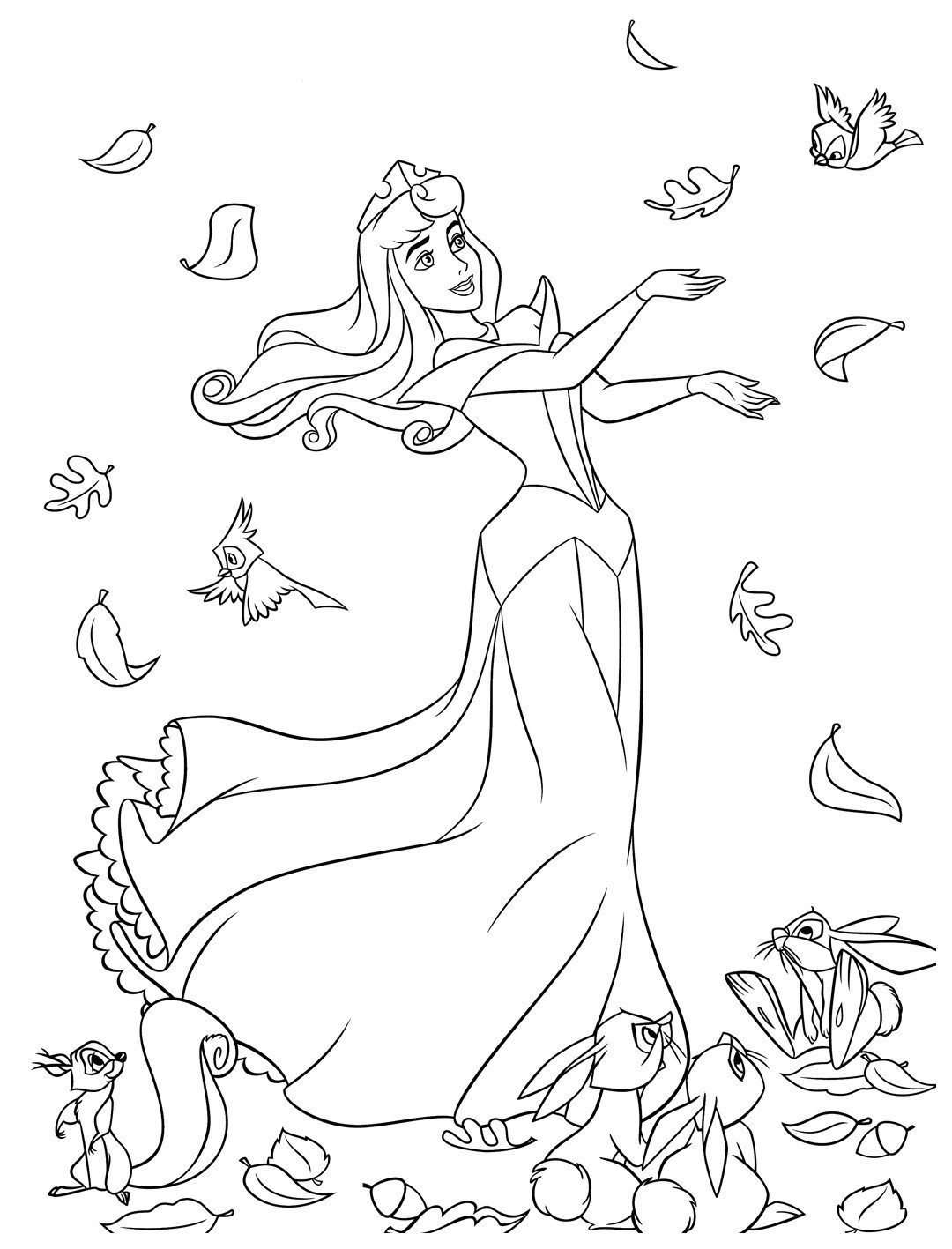 Принцесса осень раскраска