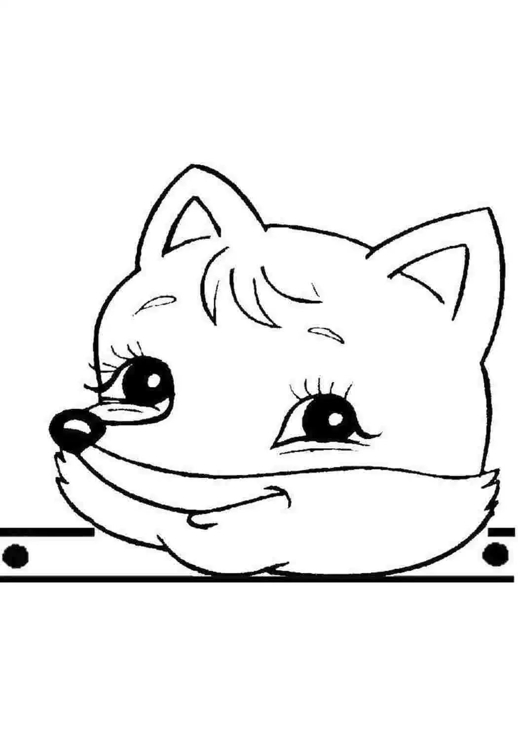 Хитрая лиса контур