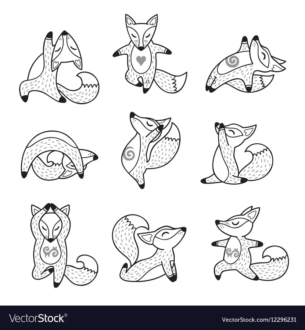 Раскраска лисы для детей