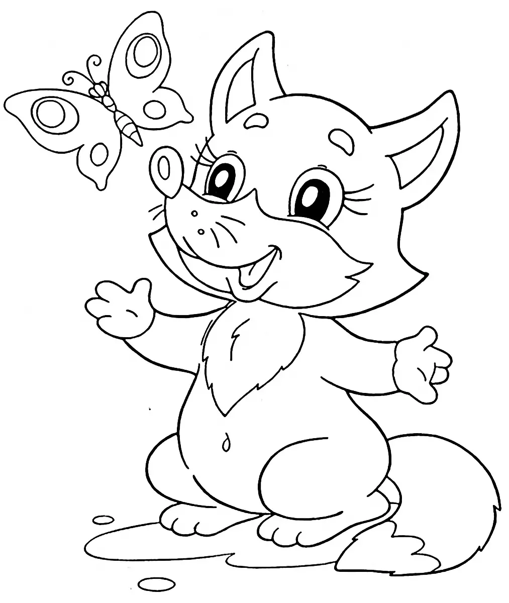 Шаблон для раскраски лиса