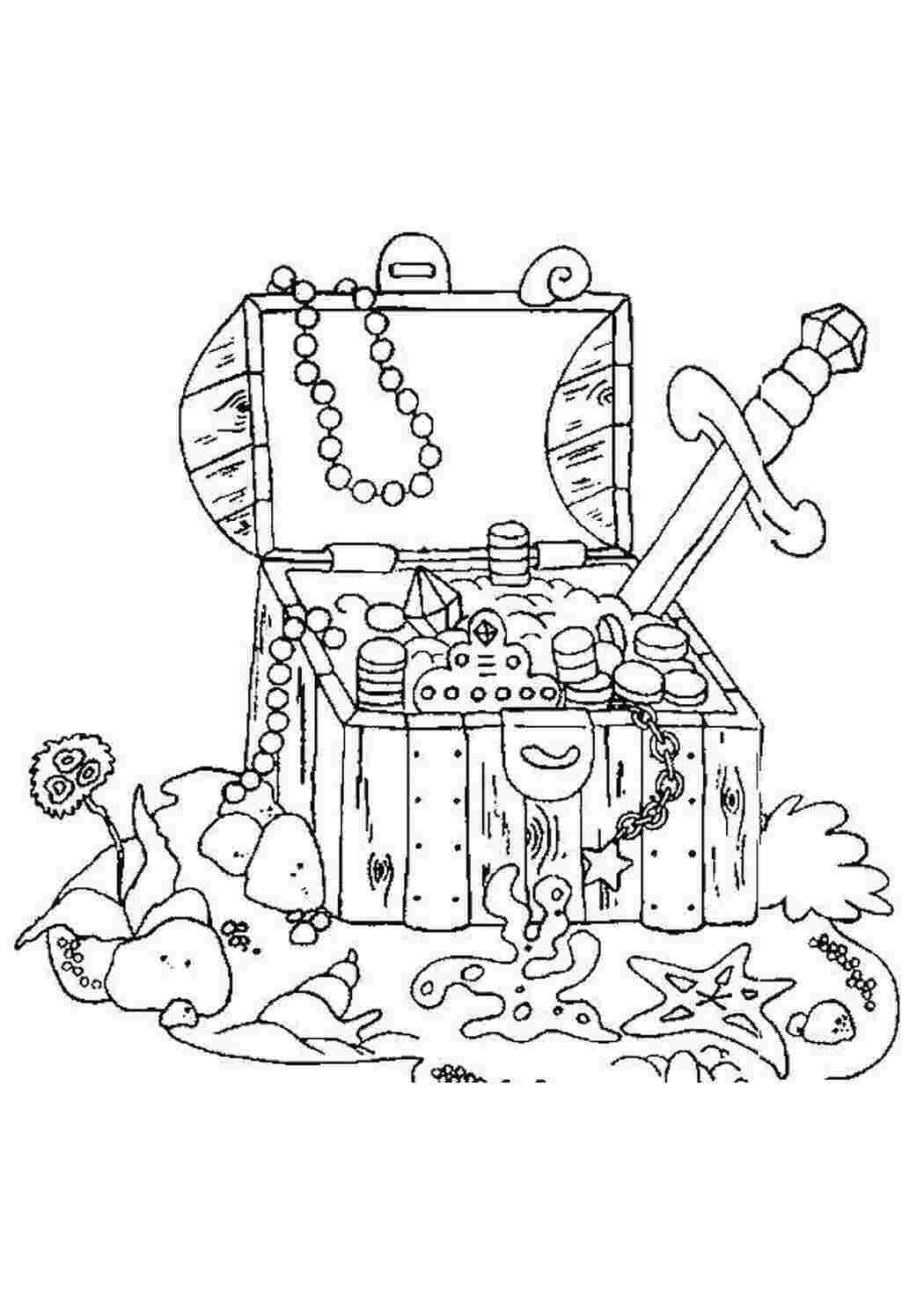 Сундучок раскраска для детей
