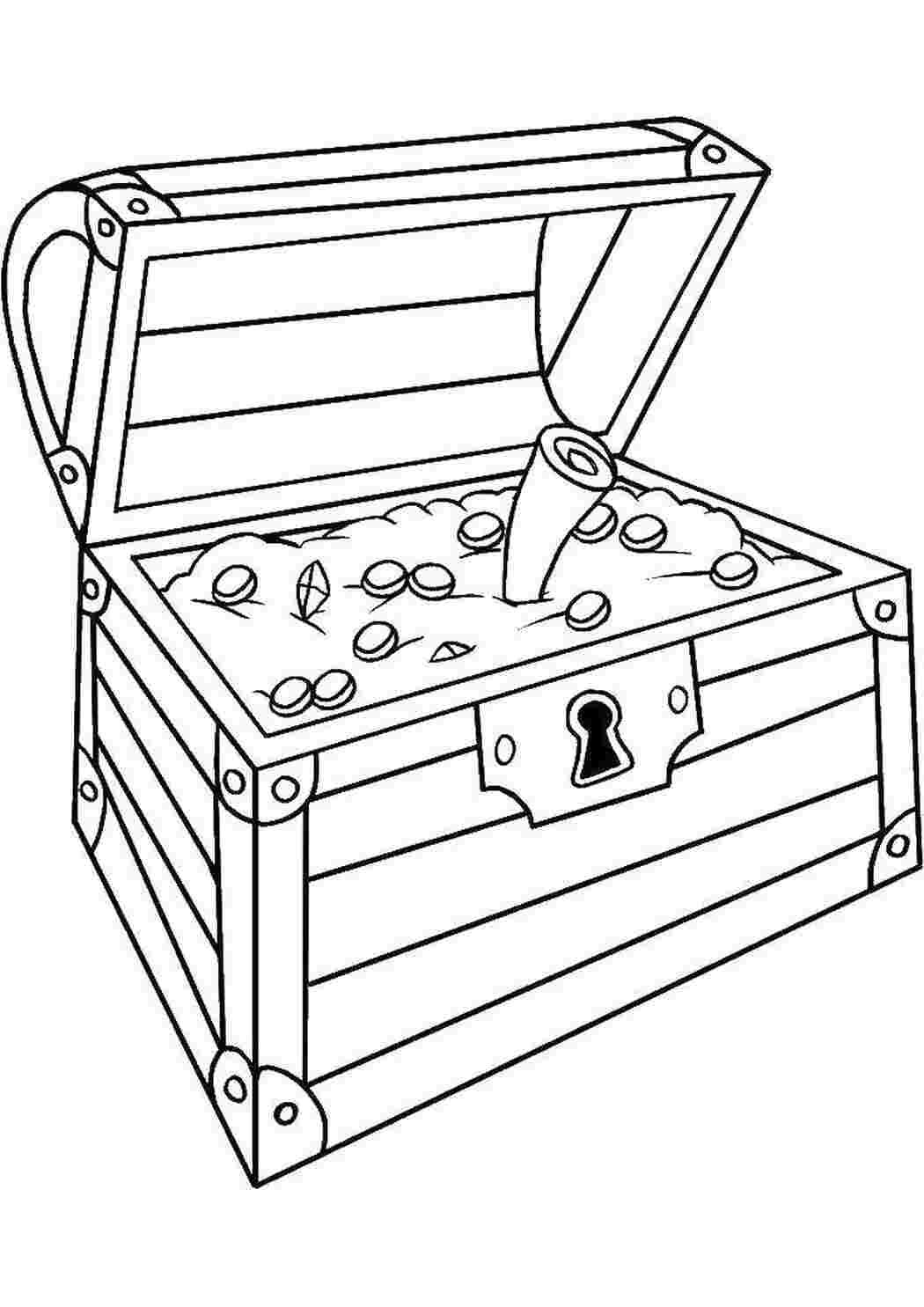 Сундук с замком раскраска для детей