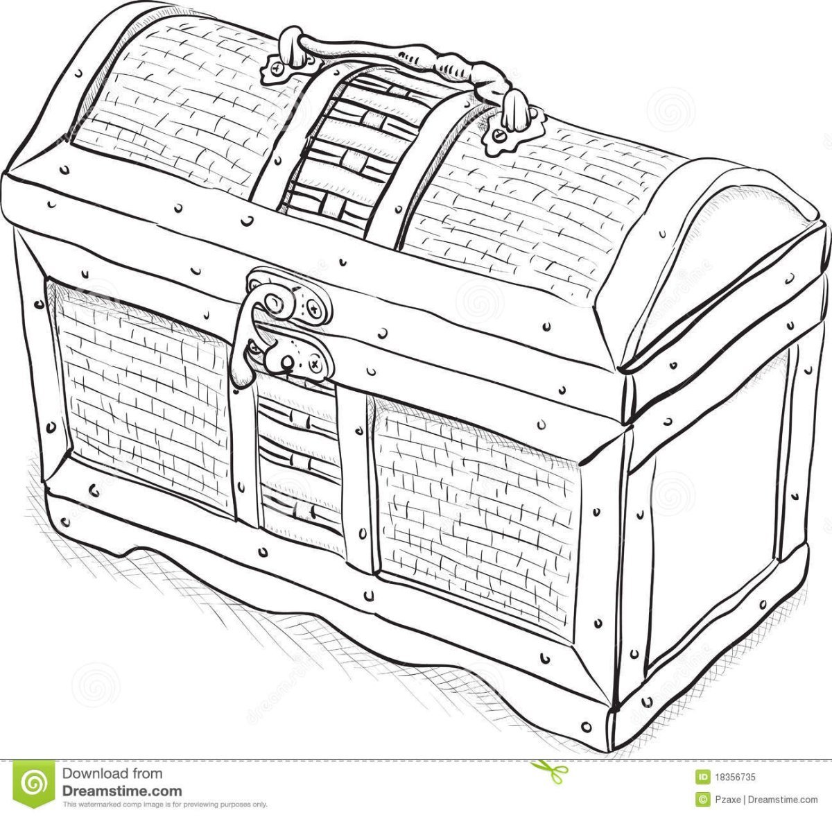 Сундук раскраска для детей