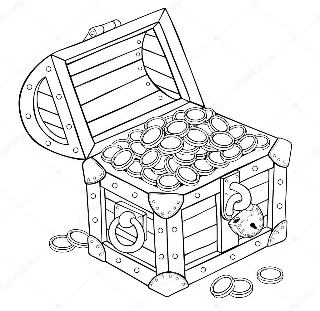 Пиратские сокровища раскраска