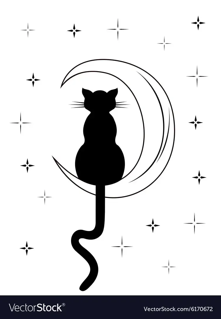 Силуэты влюбленных кошек