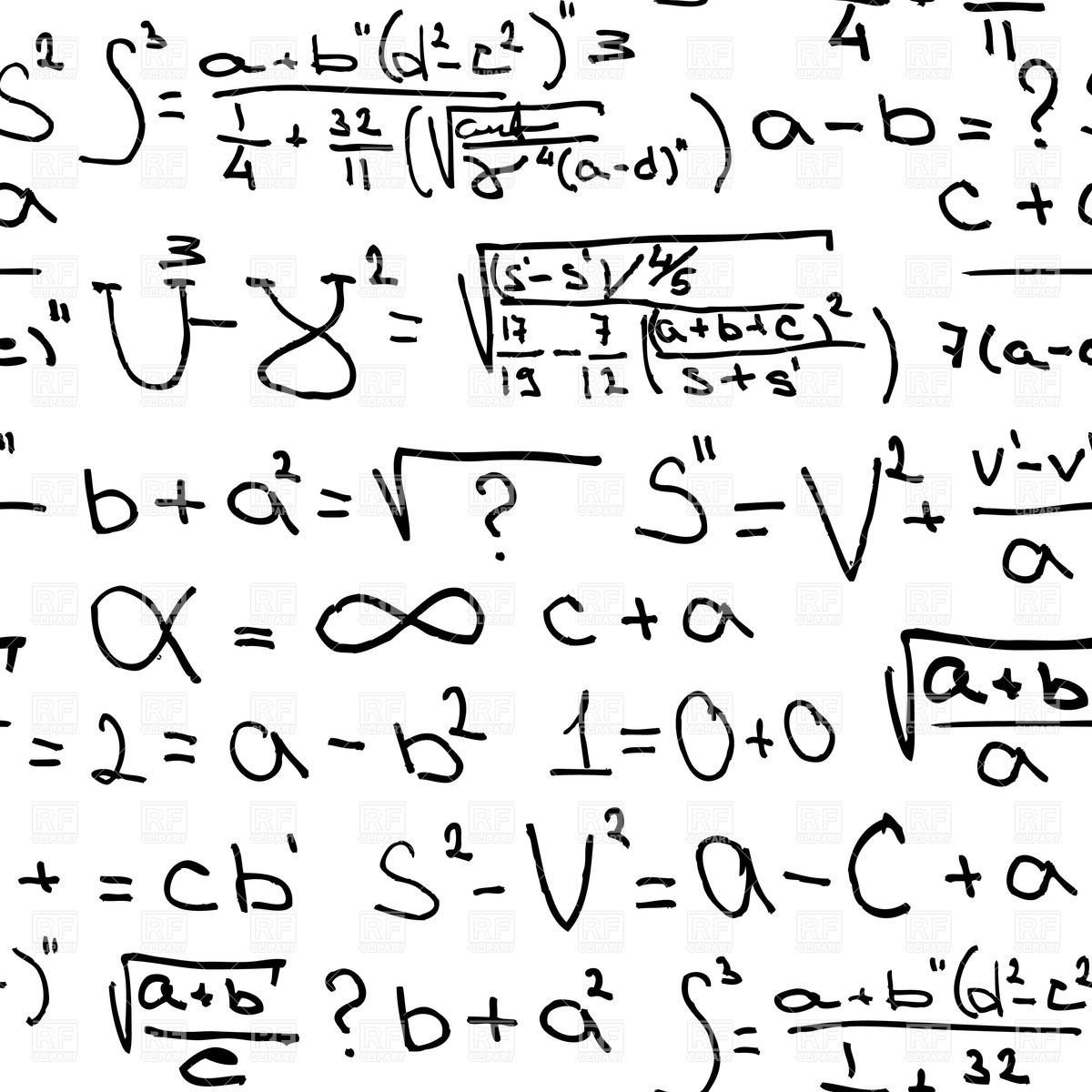 Формулы на белом фоне