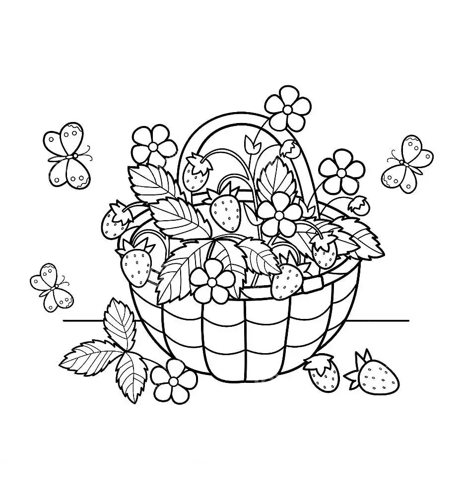 Рисование лукошко с ягодами