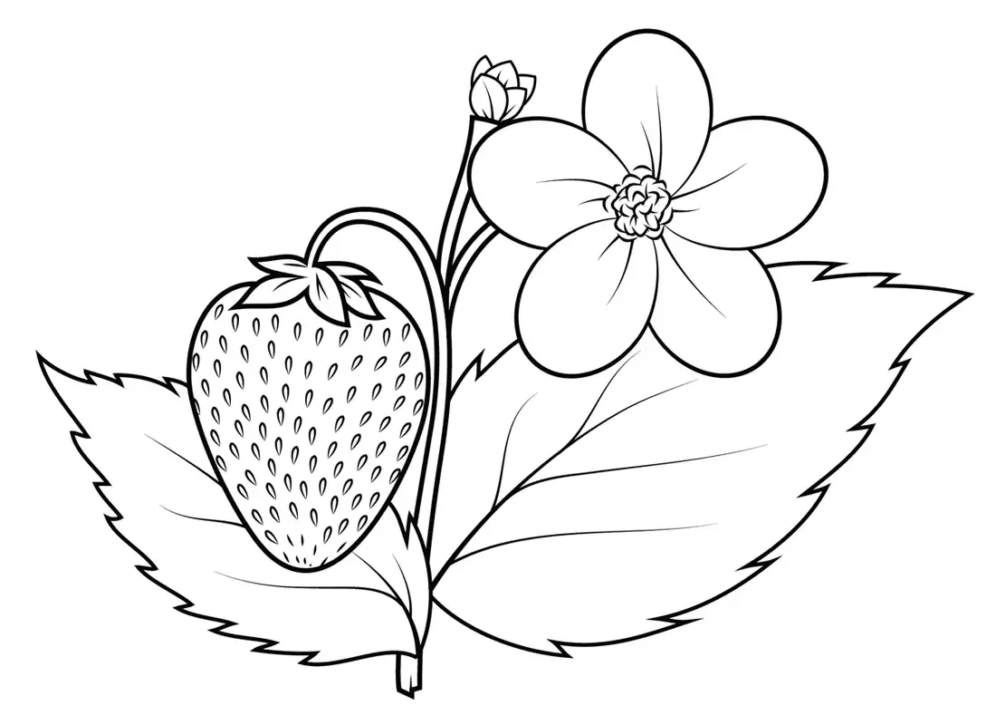 Клубника раскраска