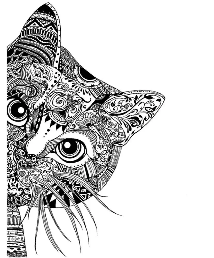 Раскраски антистресс кошки