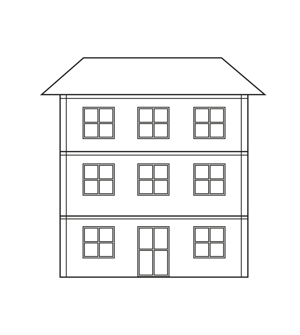 Многоэтажный дом раскраска для детей