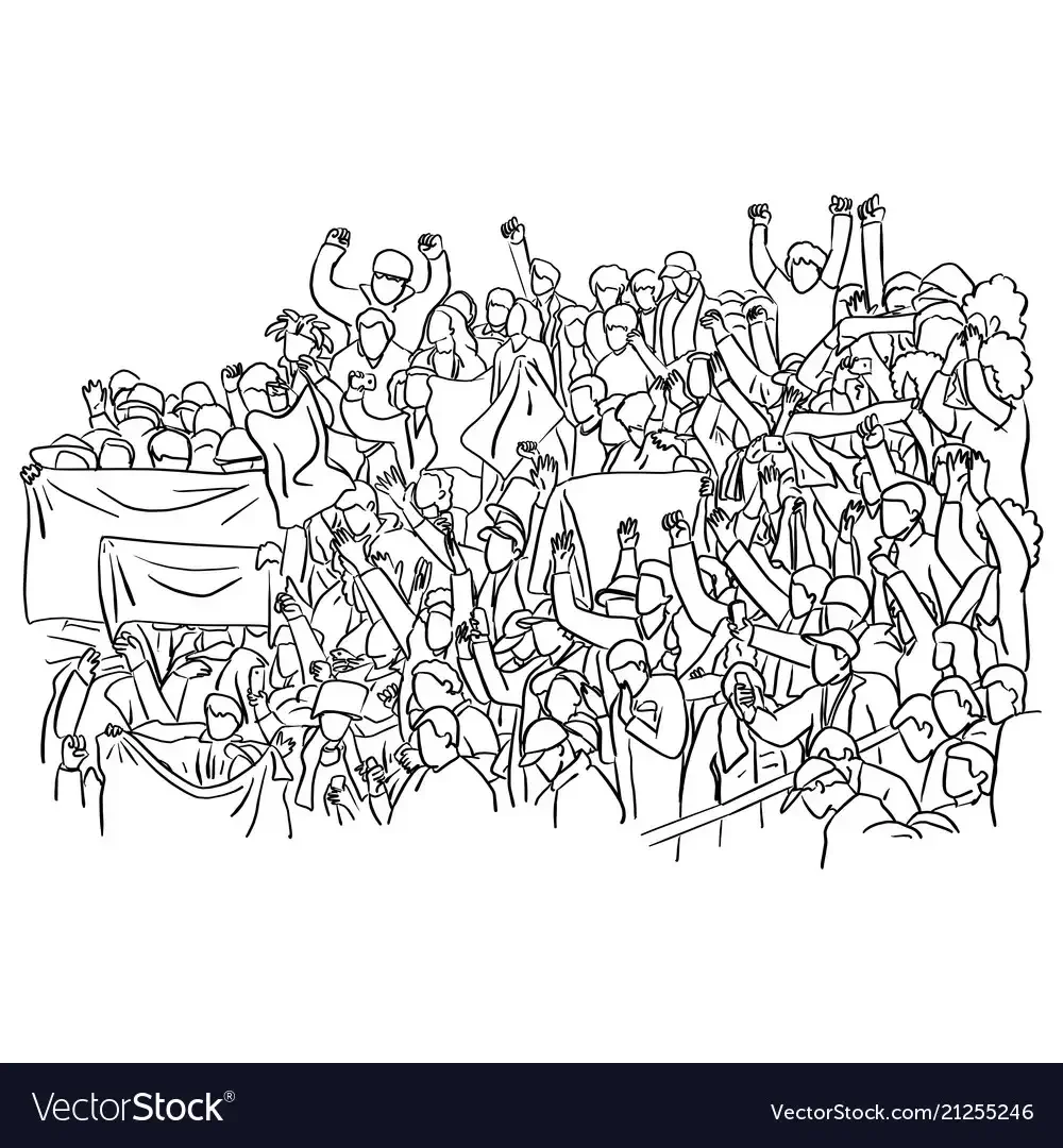 Стадион с болельщиками рисунок