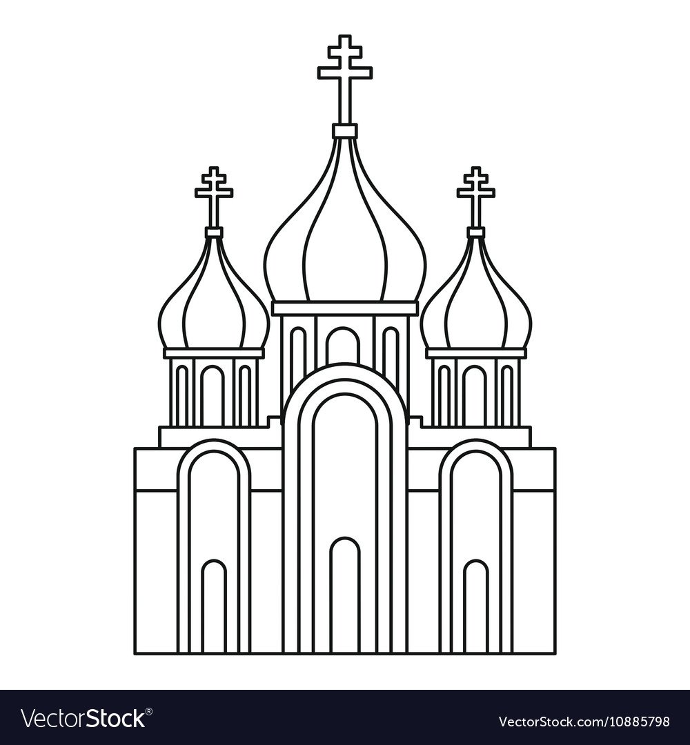 Церковь раскраска