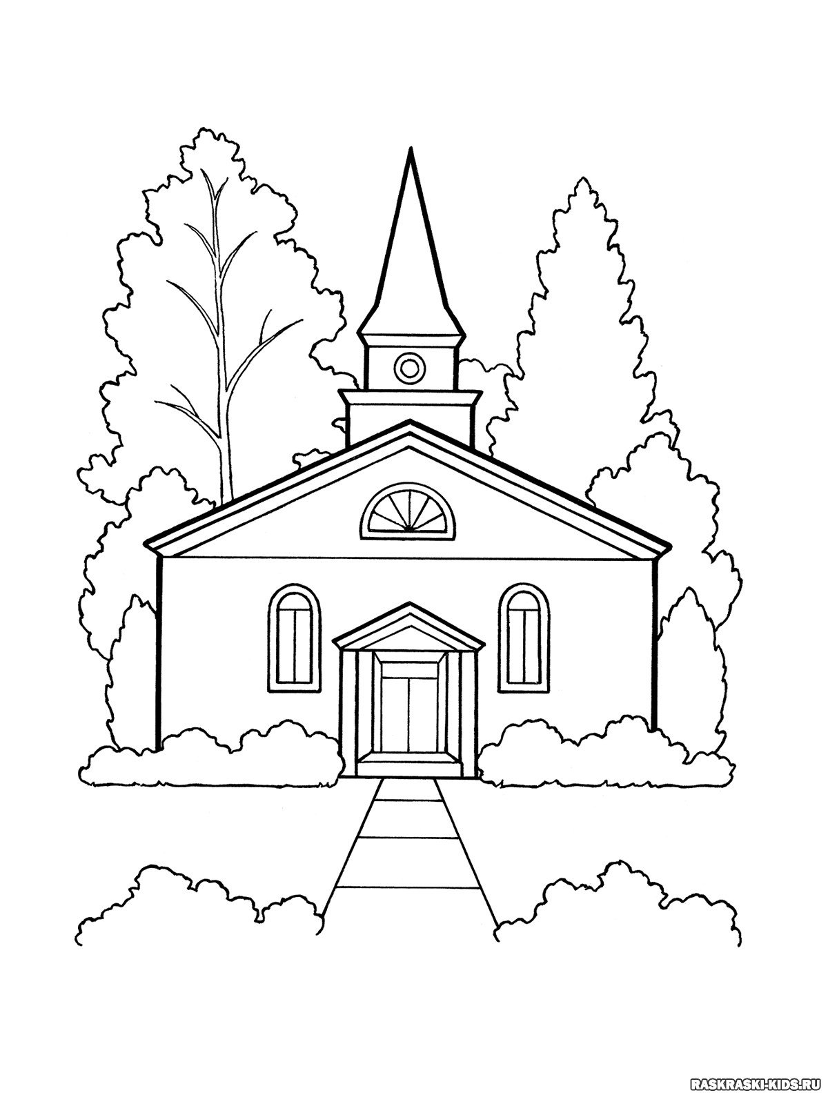Трафарет храма для аппликации