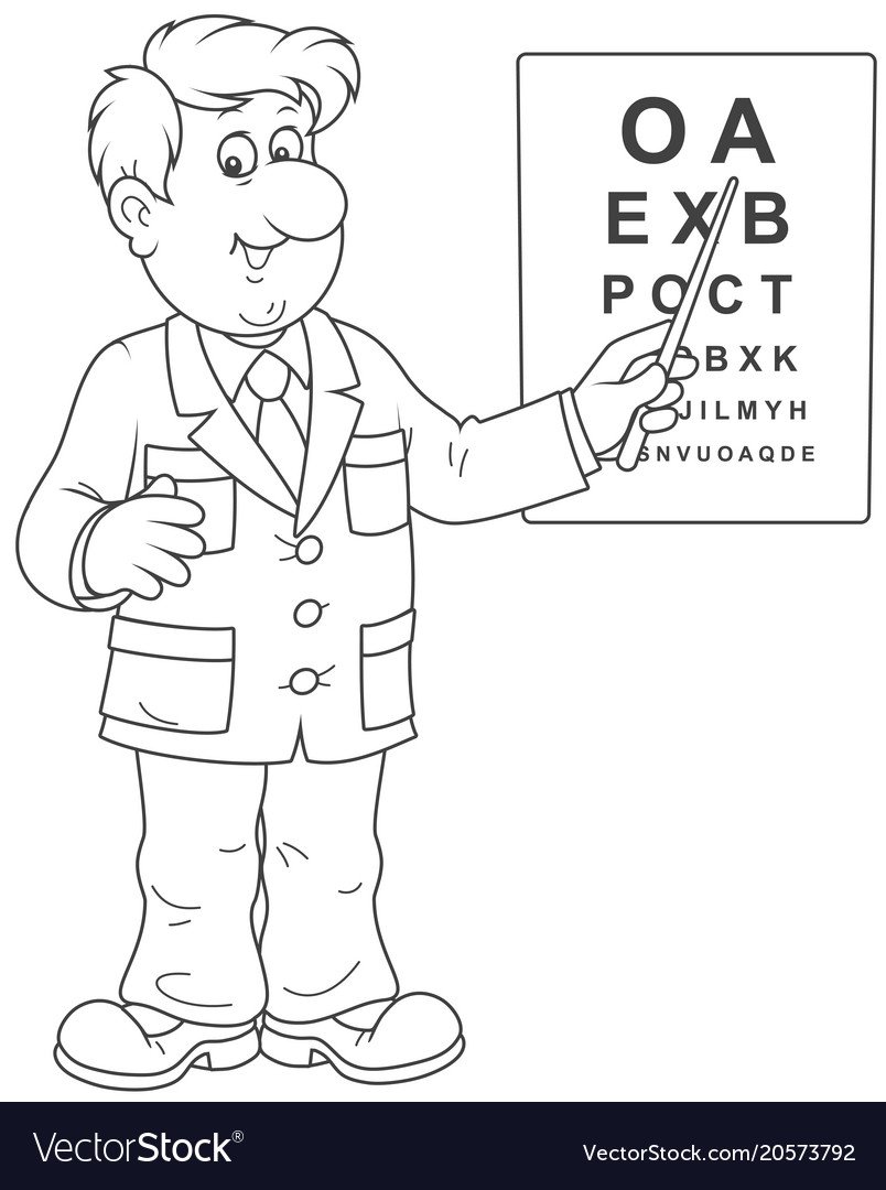 Раскраска окулист для детей