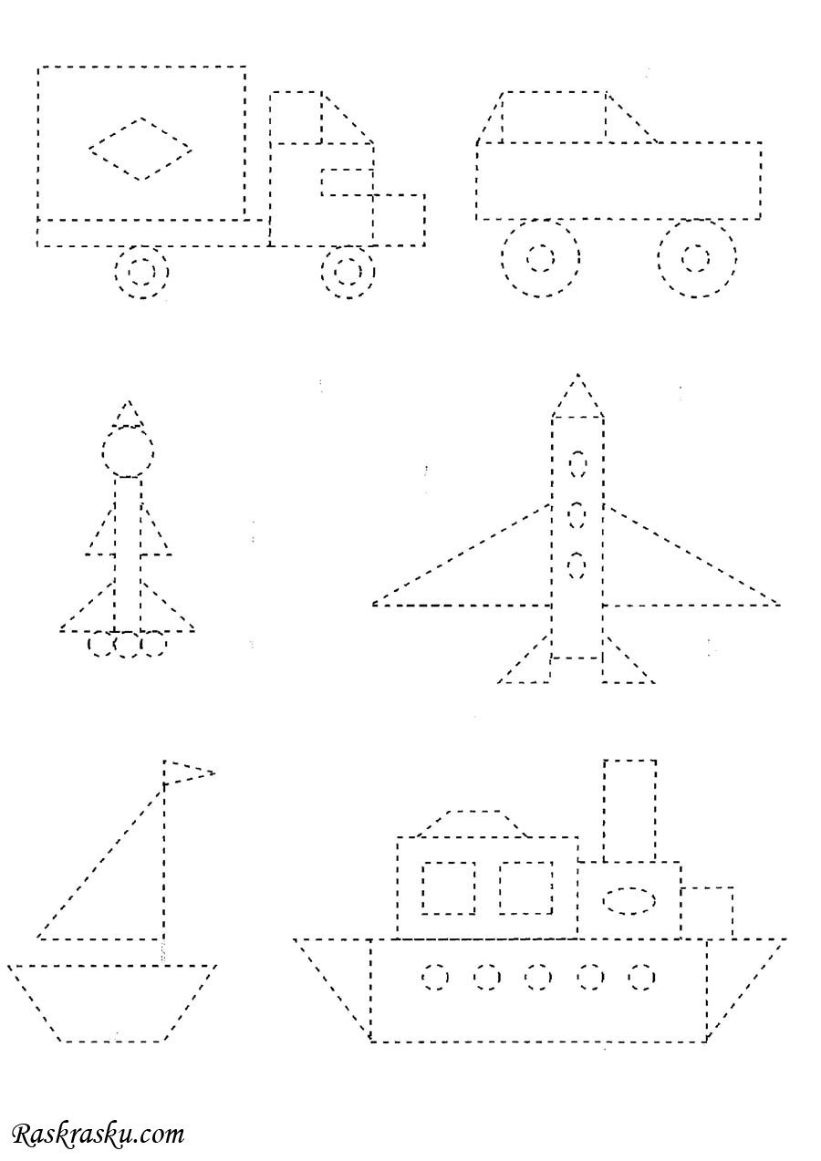 Рисунок пунктиром для детей