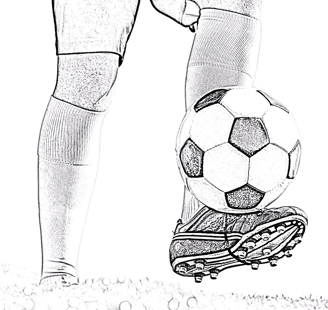 Раскраска футболиста с мячом