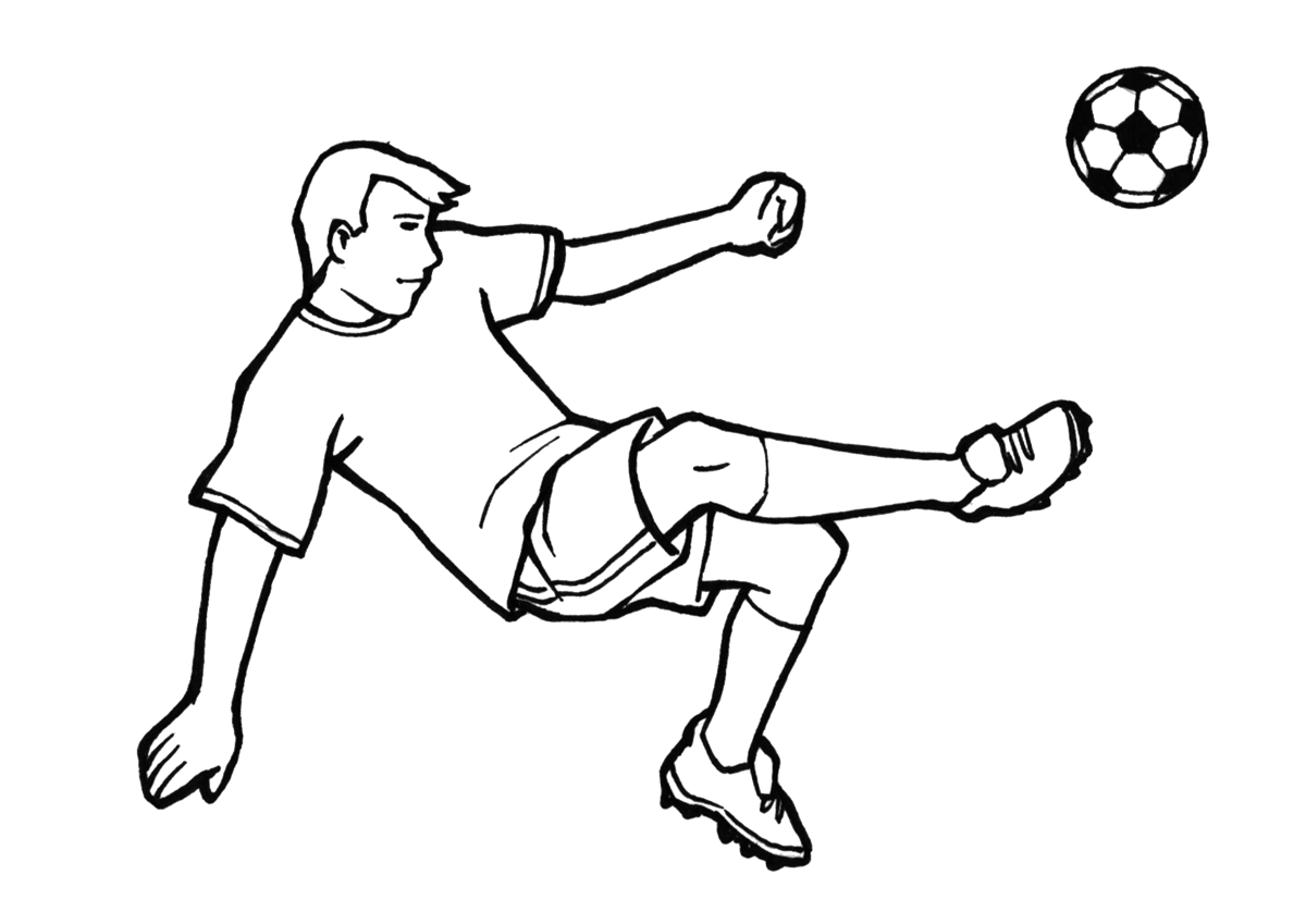 Футболист раскраска для детей