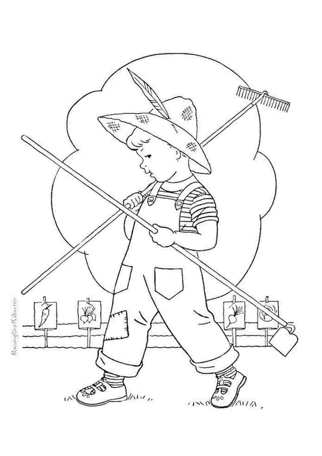 Труд раскраска для детей