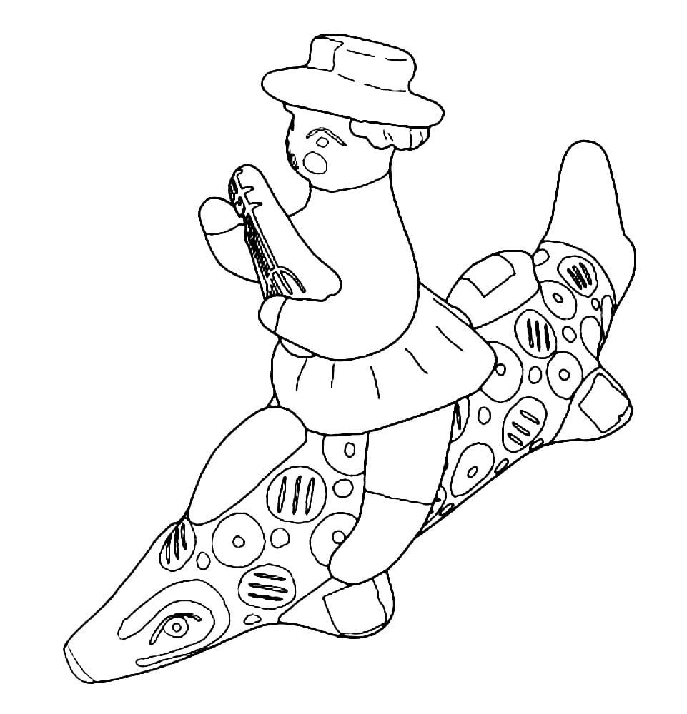 Раскраска олень дымковский