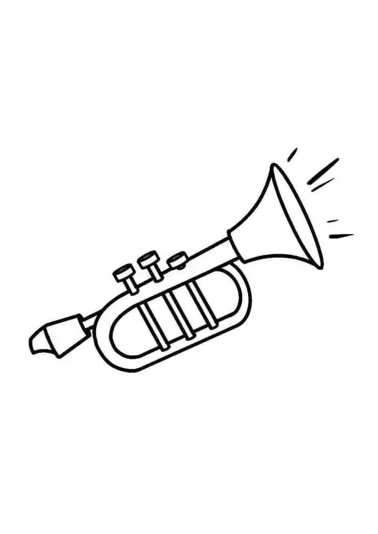 Раскраска труба музыкальный инструмент